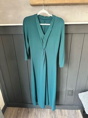 Soft Surroundings Teal Lagia Twist Front Maxi Dress sz M